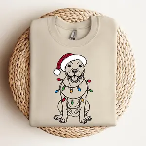 Festive Pitbull Christmas Sweatshirt, Xmas Pitbull Sweater, Christmas Pitbull, Pitbull Lover Gift, Holiday Dog Sweater, Xmas Pitbull
