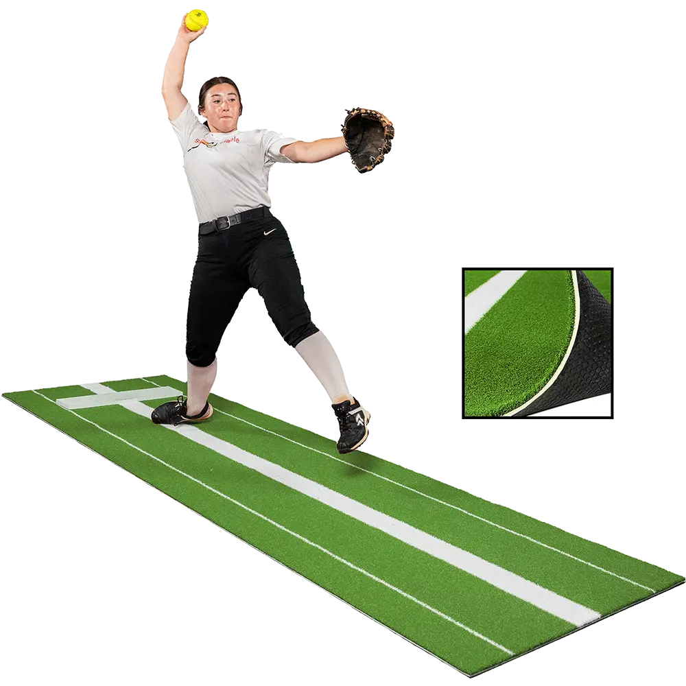 3 × 10 Elite Softball Pitching Mat - Green