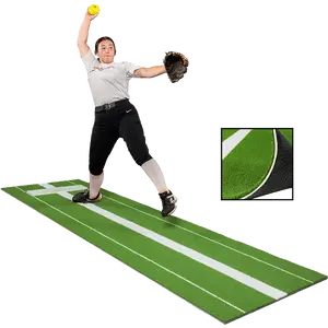 3 × 10 Elite Softball Pitching Mat - Green