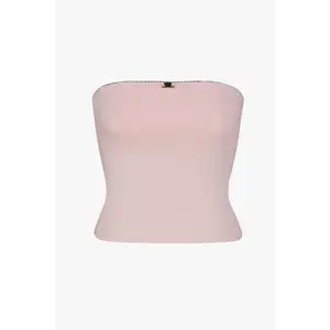 LINED CONTOUR TUBE TOP IN PETAL/ONYX