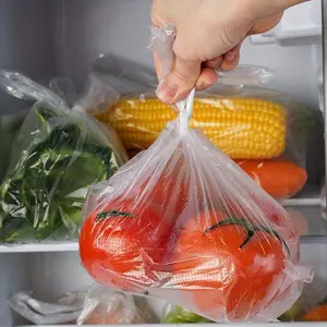 100pcs Plastic Bags - Reusable, Durable, Leak-Proof Food Packaging for Supermarkets, Markets, Convenience Stores & Fruit Shops - Food Contact Safe, Market Packaging, Transparent Packaging, Durable Packaging