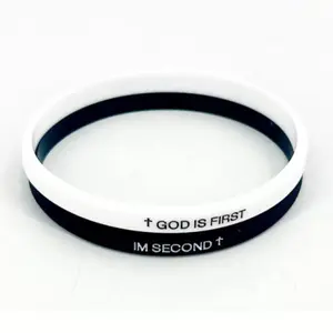 Gift-GOD IS FIRST Silicone Wristband – Slim 5mm Sport Rubber Bracelet