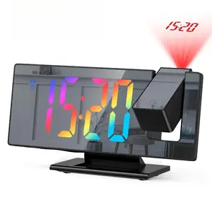 180 °   Arm Projection Alarm Clock, 1 Count USB Plug-in Digital Alarm Clock, Snooze Table Clock, 12/24H Projector LED Clock, Home Decor