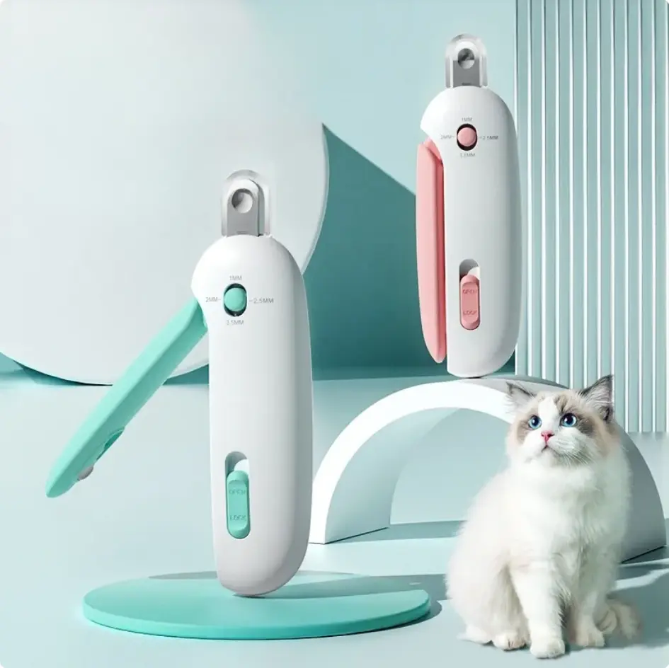 Cat Nail Scissors — Gravity Push Claw Trimmer for Cats & Small Dogs, Safe & Easy Nail Clipping