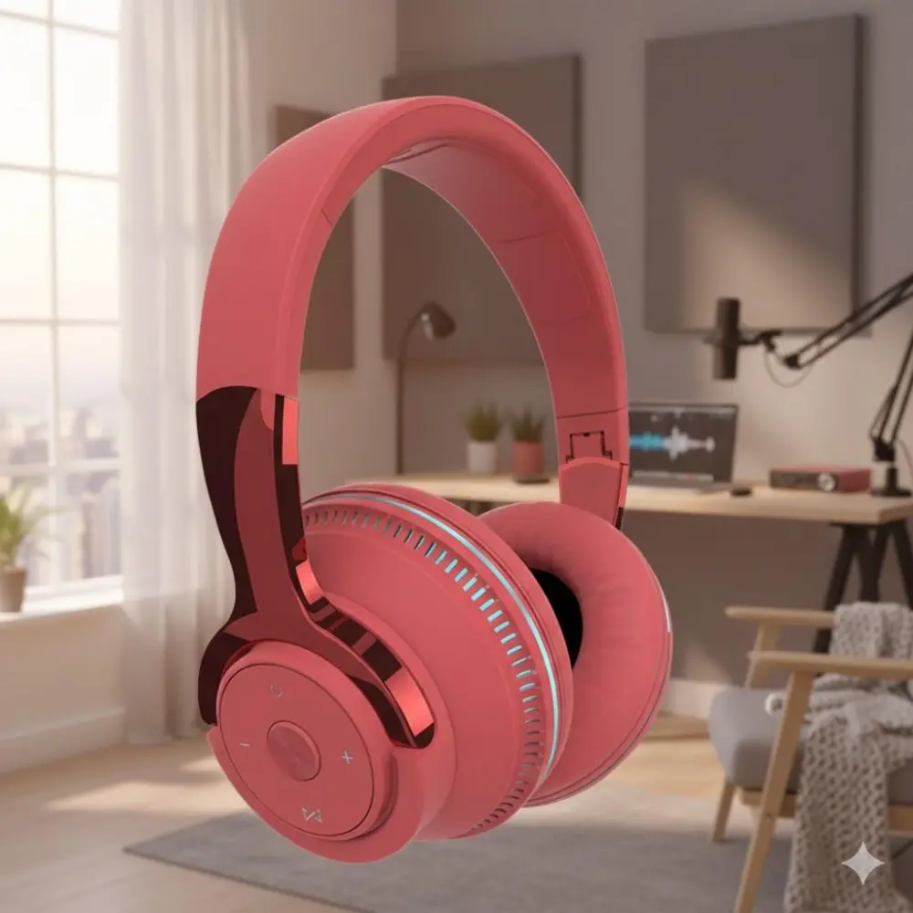 Wireless Foldable Gaming Earbuds with RGB Lights, Stereo Sound, Low Latency for Mobile Games, High Sensitivity Mic, Long Battery Life, Portable for Travel & Music, Gaming Headphones, Wireless Headset, Wireless Chargeable Headphones