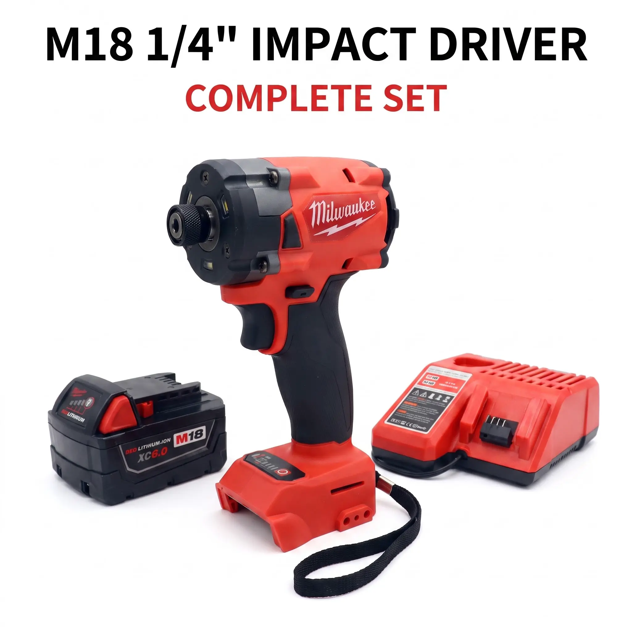 M18  1/4 Cordless Impact Driver 3000RPM Compact 11.9cm For Tight Spaces hex high torque impact wrench angle brushless grinder m14 spindle brushless impact wrench m vertical cross xr heavy-duty fastening open box hardware useign variable speed control rate