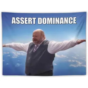 Tapestry  Bertram Superior Assert Dominance Wall Tapestry for Bedroom, College Dorm Or Living Room 30"x40", Meme Funny Tapestries Hanging for Home Decor Gifts bar university dormitory Decoration Items Decorative