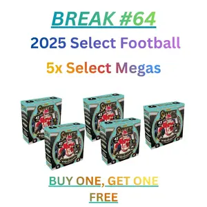 Break #64 - 2025 Panini Select Football BREAK - 5x Select Mega Boxes - Chasing Zebra and Tie-Dye - BOGO PYT Sports Trading Cards Collectible Trading Cards