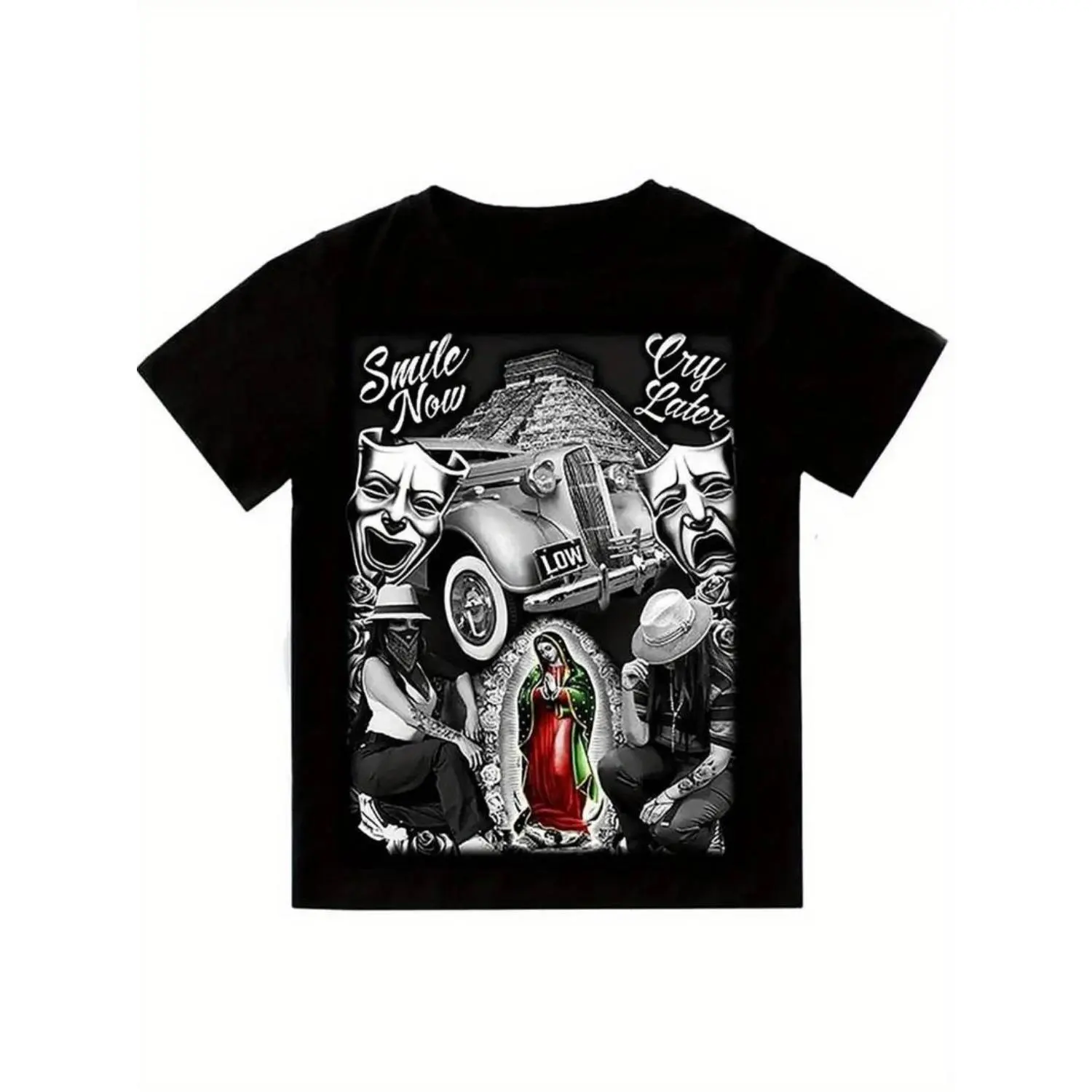 Cotton Men's Aztec-Inspired Graphic T-Shirt |   100% Cotton |   Breathable & Stretchy |   Round Neck, Short Sleeve |   Hip Hop Street Style |   Vibrant Printed Design |   Machine Washable |   All-Season Comfort Fit |   Casual Daily Wear