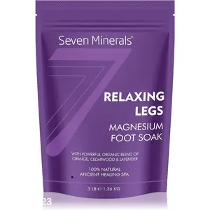 Seven Minerals Magnesium Flakes 3lb – Daily Soothing Foot Soak for Tired Legs & Cramps – Relaxing Cedarwood & Lavender Formula for Nails & Comfort