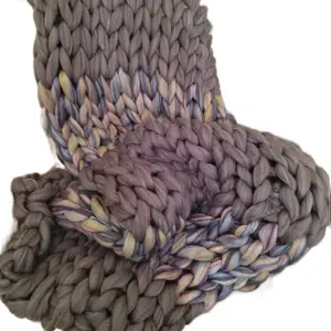 Chunky Hand Knit Blanket - Soft and Cozy