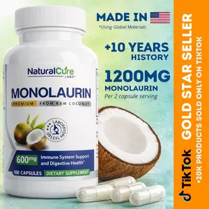Monolaurin 600mg: Original Award-Winning Coconut-Based Immune and Digestive Support. 100 Capsules