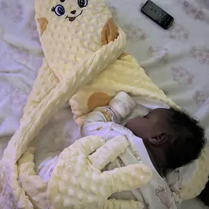 Big White Goose Baby Soothing Pillow Soft Cotton Hugging Sleep Aid Cushion for Newborns with Remote Control Three Adjustable Modes