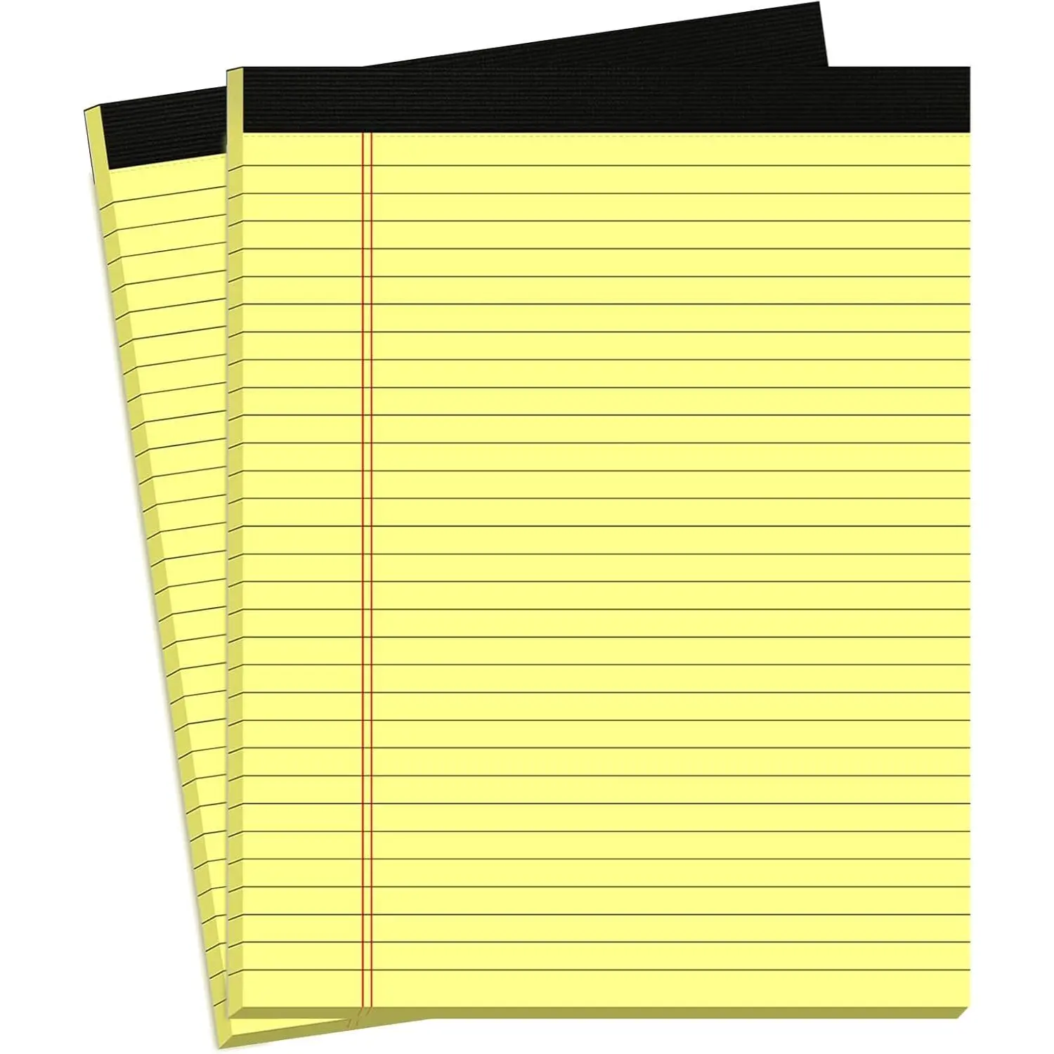 Legal Pads 8.5 x 11 Yellow Note Pads 8.5 x 11.75 Wide Ruled Writing Pads Lined Notepad for , School, Office Use, 80gsm Perforated Paper - Sturdy Cardboard Backing Support, 2 Pack (30 Sheets/Pad)