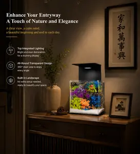 Tiny Desktop Aquarium - Pet Fish Tank for Aquatic Supplies, Keeps You Company During Busy Days