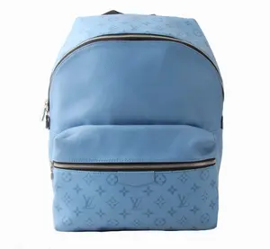 Pre-owned Louis Vuitton Leather Backpacks Taigarama Light Blue Discovery Backpack