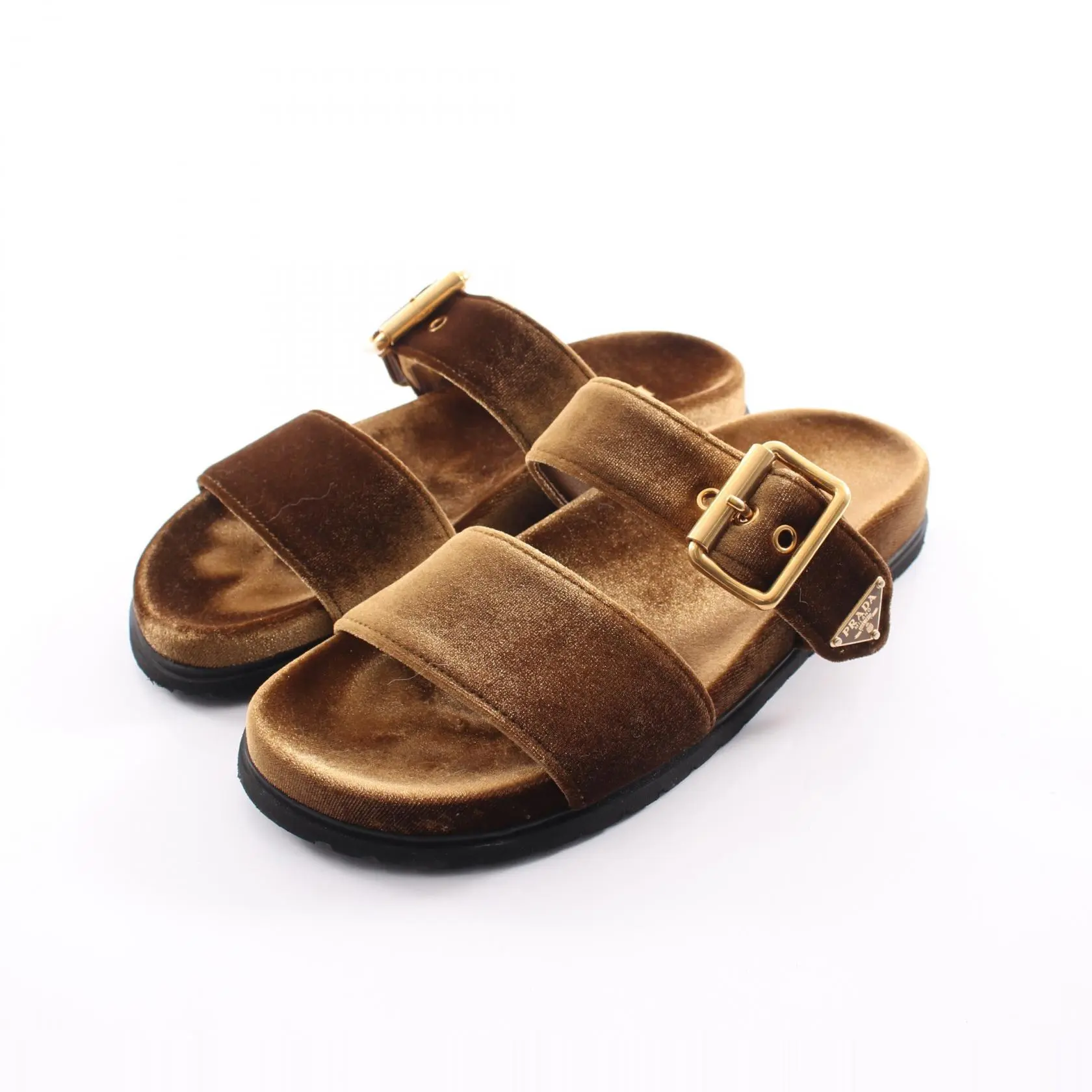 Pre-owned PRADA Other Small Leather Goods Triangle Logo Fabric Sandals