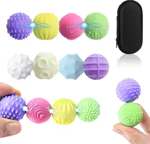 8-Piece Magnetic Ball Set, Silicone Hand Roller Sensory Stress Balls, Quiet Worry Stone for ADHD Autism Focus, Office Desk and Home Use, Gifts for Kids Teens Adults