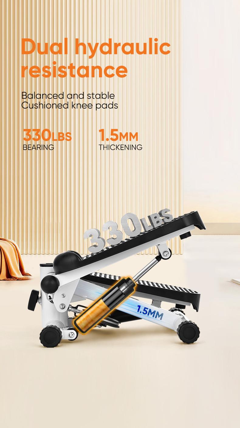 Steppers for Exercise at Home, Mini Stair Stepper with Resistance Bands,Adjustable Height Twist Stepper with 350lbs Loading Capacity, Exercise Equipment for Full Body Workout