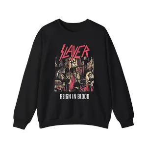 Vintage SLAYER Reign in Blood Black T-Shirt Men's Sweatshirt, Gift For Fan, Casual Cotton Fabric Menswear T-Shirt