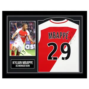 Kylian Mbappe Signed Shirt - Football Player Poster - No Frame