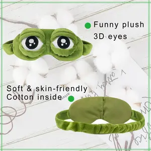 Cute Cartoon Frog Shaped Eye Mask, Fun, Breathable Cotton Inner, Elastic Non-Head Blocking, Perfect for Gaming & Relaxation