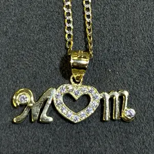 Dije de Mom y cadena cubana 2 tonos en 18”