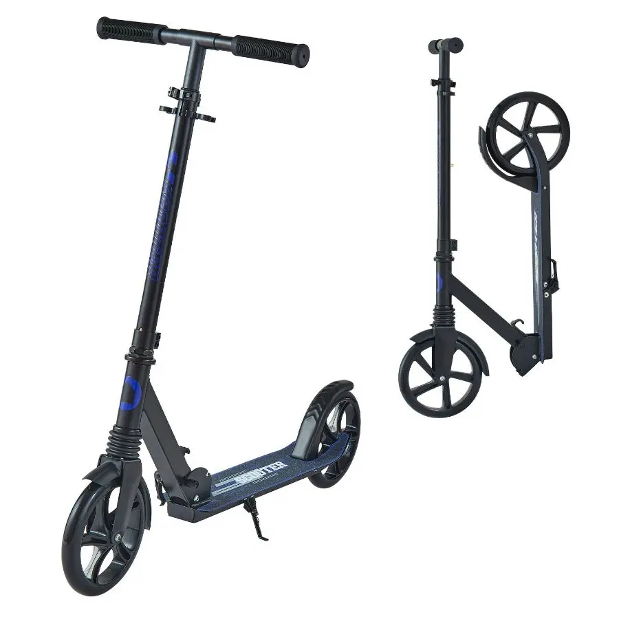 VEVOR Kick Scooter for Kids Ages 8+, Teens Adults, 2-Wheel Toddler Scooter with Adjustable Height Handlebar, Wide Anti-Slip Deck, Foldable Lightweight for Boys Girls up to 220 lbs, Black+ Purple