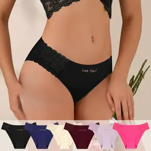Women's Lace Floral Briefs Seamless Sexy High Cut Underwear Breathable Invisible Bikini Brief Woman Low Rise Comfort Sexy Lingerie Knickers Womenswear Aesthetics Light 6 Pack-Multicolor Basic Minimalist Summervibes
