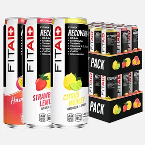 FITAID Clean Workout Recovery Drink, 3 flavor Variety Pack, Citrus Medley, Strawberry Lemonade, Hawaiian Nectar, BCAAs, Glucosamine, Electrolytes, Omega-3s, Paleo, Vegan & Gluten-Free