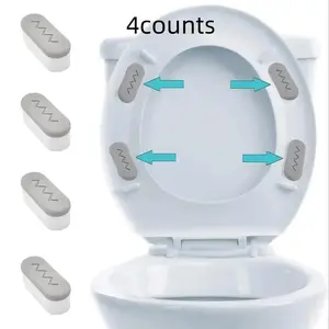 4 Pack Toilet Seat Pads with Strong Buffering and Adhesive Function, Safe and Comfortable Toilet Seat Covers, Bathroom Accessories, Toilet Cushion