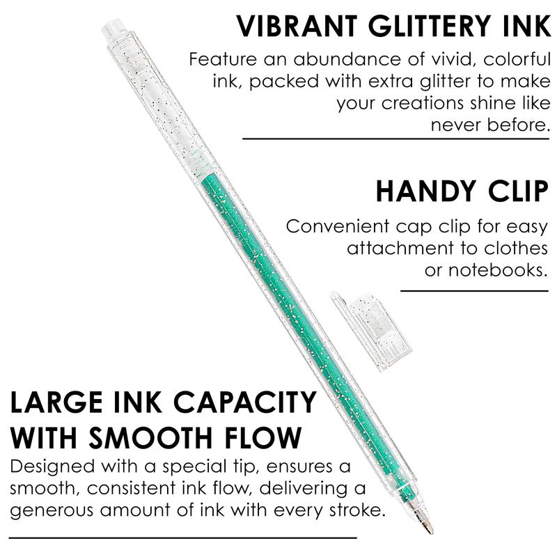 [Flash Sale] Grabie Dual Tone Iridescent Glitter Gel Ink Pens - 12/18 Vibrant Colors for Lettering, Coloring Books, Scrapbooking, Planner and More colorful pens, crafts, drawing, design Art Markers Set, gift for valentines's day