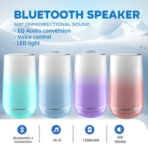 Bluetooth Speaker,Portable,1200 mAh Battery Capacity Long Life,Up To 48H Standby Time,Voice Control,TF card,EQ Conversion Mode,LED Lights,TWS Pairing,Bluetooth5.3,For Family/Party/Outdoor/Beach,Electronics,Birthday Gifts