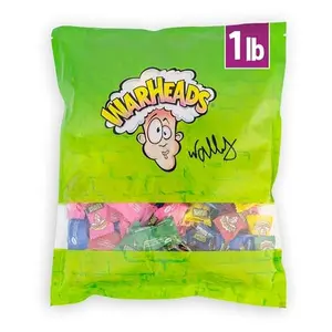 WARHEADS - Extreme Sour Hard Candy - Sour Apple, Black Cherry, Blue Raspberry, Lemon & Watermelon Flavors, Great for Parades- 1lb. Bulk Bag