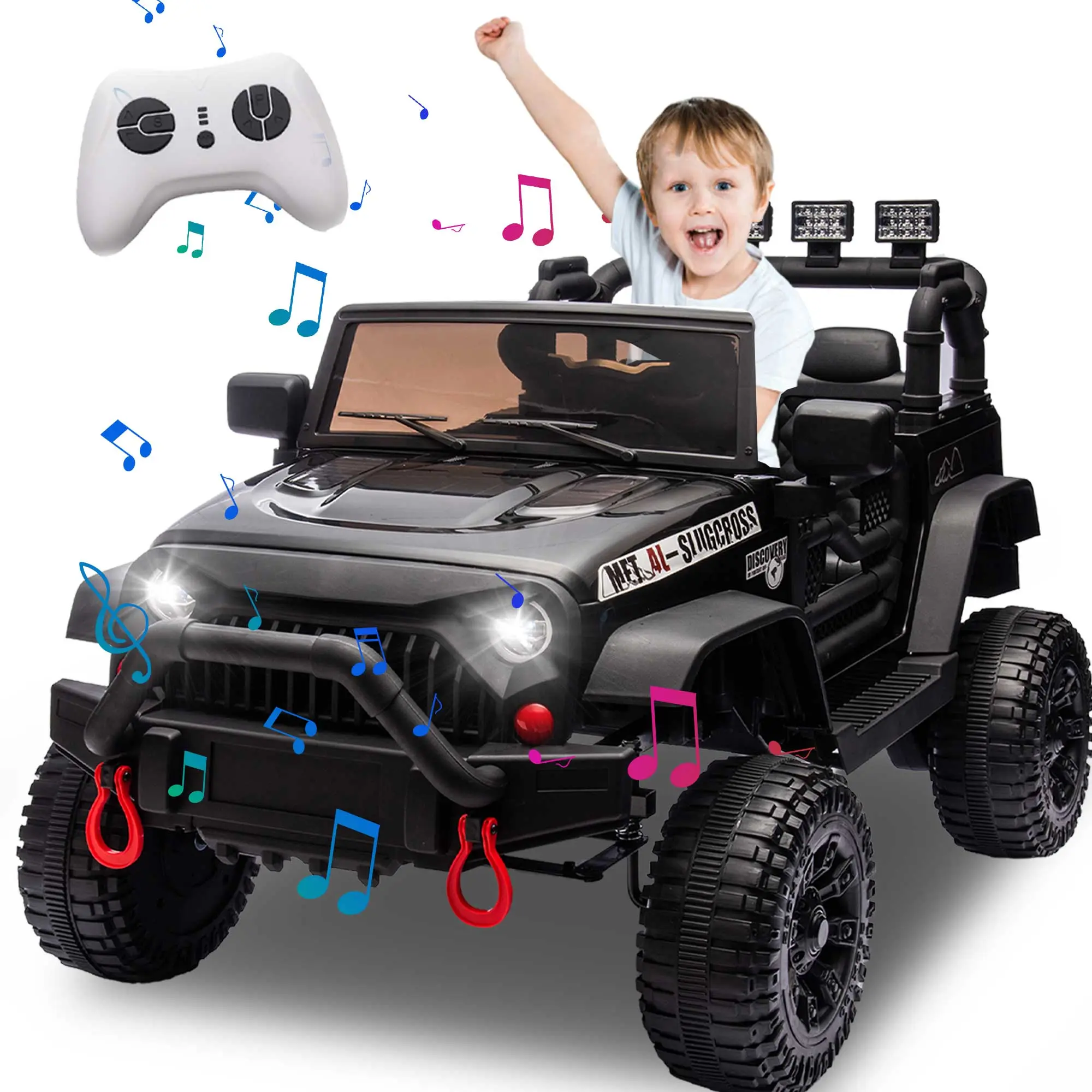 24V Kids Ride-On Car (35.94 lbs) with 400W Motor, Double Doors, Adjustable Speed, USB MP3 Music, Central Control Large Display, Battery Display, Belt, 2.4G Remote Control, Polypropylene Build, Ideal Gift for 3-4 Years Olds