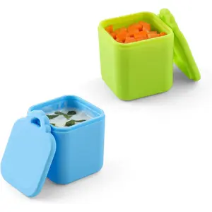 2PCS Dip Containers, Only Fits for Which is Redesigned, 4oz Silicone Salad Dressing Container Dipping Sauce Cups with Lids for School Lunch Picnic Travel Kitchen Seasoning Utensils