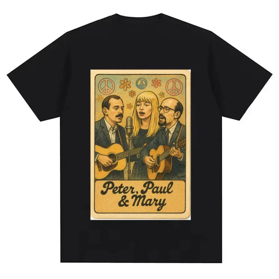 Peter, Paul & Mary Hand-Drawn Folk Music Trading Card T-Shirt