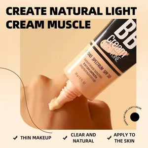 Full Coverage BB Cream Foundation - Waterproof & Long-Lasting 24H Wear, Natural Moisturizing Formula with Medium to Full Coverage, Hydrating Cream for Sensitive/-Prone Beige, Dark to Shades (No Powder/Setting Spray Needed) - All