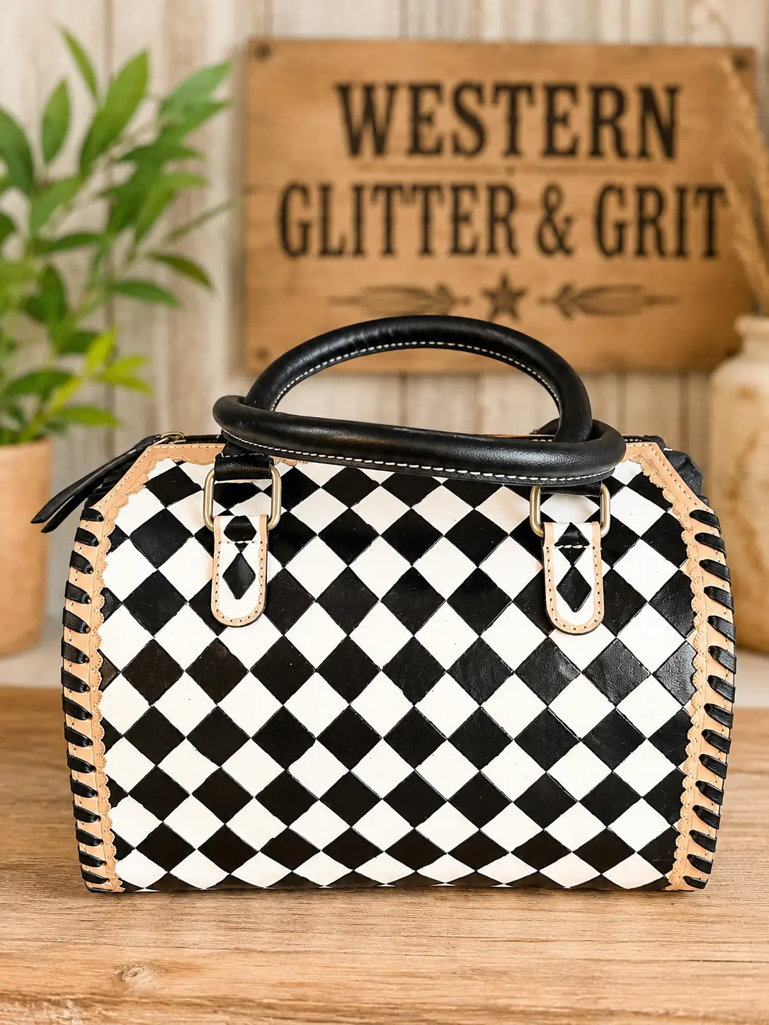 The Checkmate medium speedy handbag!