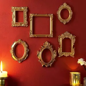 European Resin Frame Decoration, DIY Wall Decor, Multiple Styles Available, Photography Prop, Miniature House Ornament, Classic Rectangular Frame