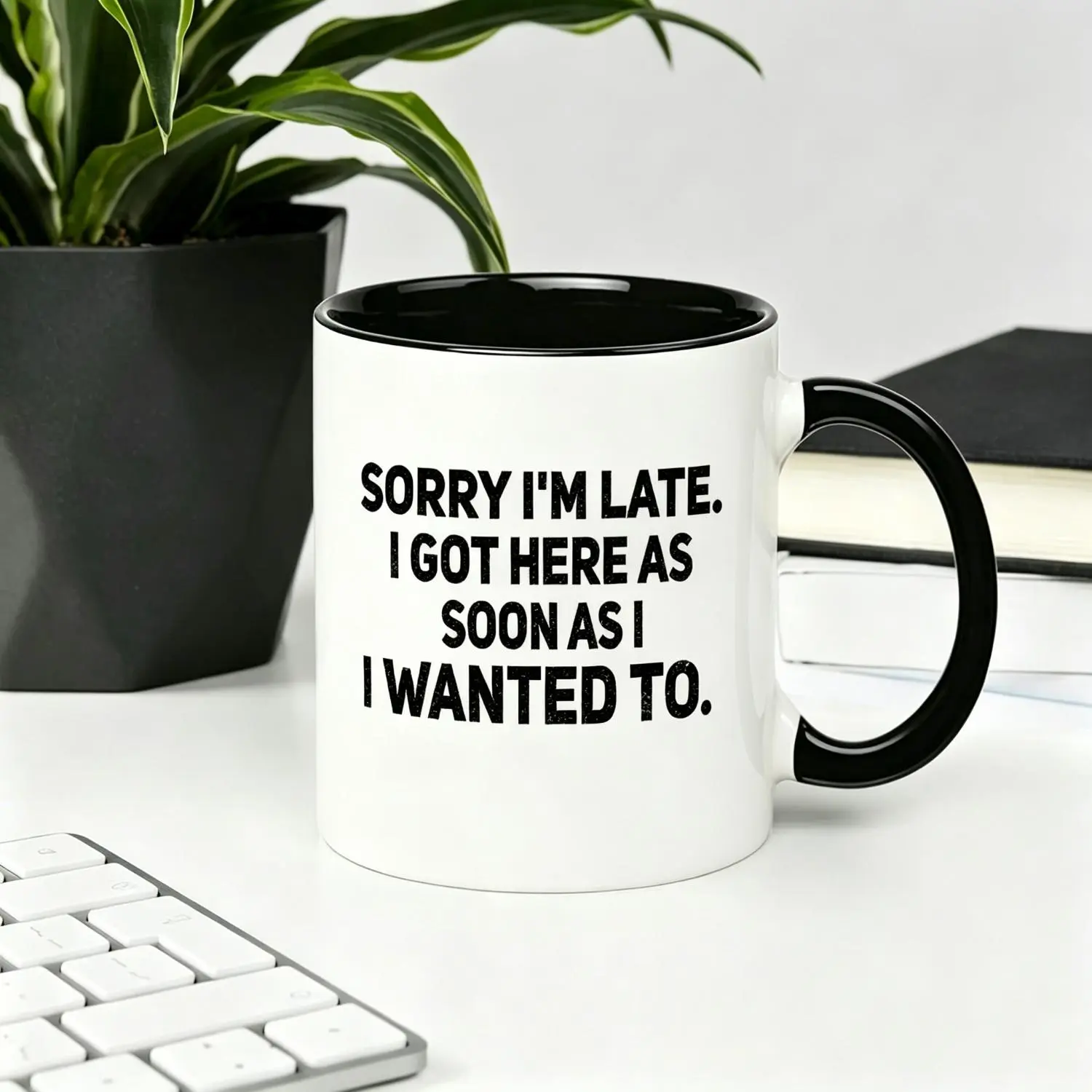 One Piece Eleven Oz Ceramic Mug Sarcastic Tumbler Reusable Coffee Cup Gift Sorry Im Late I Got Here As Soon As I Wanted To