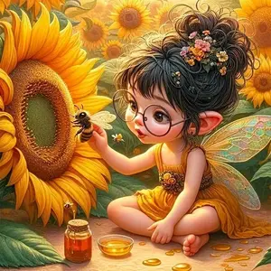 Sunflower Fairy Pattern DIY Diamond Arts Colorful Painting Kit without Frame, DIY 5D Diamond Arts Colorful Painting Kit, Wall Art Decor for Home