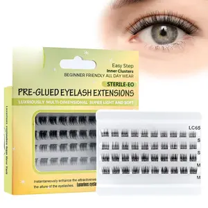 Self Adhesive Cosmetic Makeup Eyelash Clusters, Pre-Glued Individual Eyelash Extensions