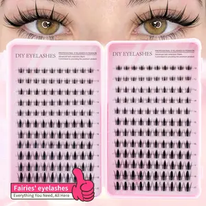240pcs Manga Lash Clusters, Dense D Curl Eyelash Extensions, Natural Look Fairy Lashes, Beginner Friendly, Recyclable Polyester Fiber
