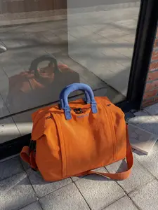 Simple Large Capacity Travel Bag, Fits Luggage, Short Trip Business Bag, Dry Wet Separation, Oxford Fabric, Lightweight, Multicolor