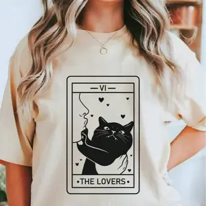 Comfort Colors Tarot Cat Shirt Witchy Cat Shirts Tarot Card Lovers Shirt Black Cat Mom Gifts Cat Lovers Shirt  Funny Crazy Cat Lady Tee Shirt