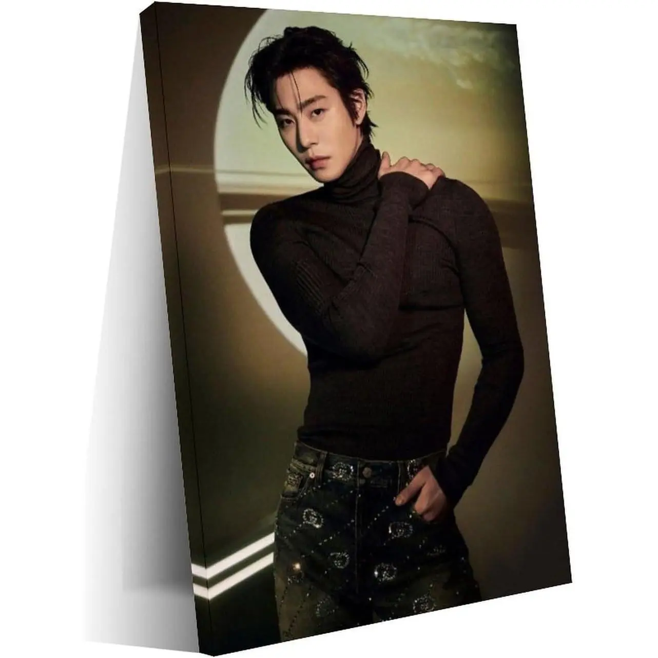 Korean Actor Ahn Hyo Seop Artistic Actor Portrait Canvas Print Poster - Handmade Frame-Style Decor, Modern Home Decoration, Indoor Wall Art for Living Room, 8x12in(20x30cm)