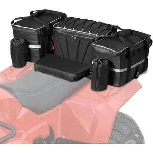 VEVOR ATV Rear Storage Bag, 54L ATV Cargo Gear Bag with 16L Cooler Insulated Bag, 600D Oxford Cloth Storage Back Seat Bags Fit Most ATVs with Rear Racks, Compatible with ATVs, UTV, Can-Am Vehicles