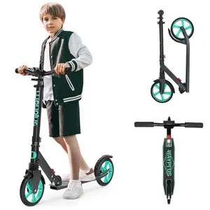 Kick Scooter for Ages 6+,Kid, Teens & Adults. Max Load 240 LBS. Foldable, Lightweight, 8IN Big Wheels for Kids, Teen and Adults, 4 Adjustable Levels. Bearing ABEC9