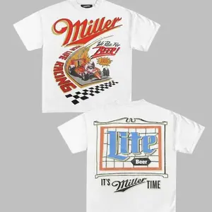 Miller High Life Racing Graphic Tee Unisex Cotton Short Sleeves T-shirt Double Sided Design Menswear & Womenswear Top Streetwear Vibrant Durable Print V77
